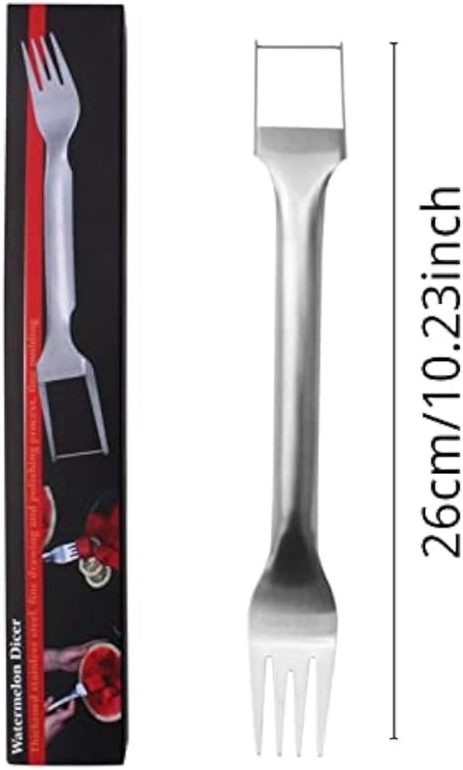 2PCS Watermelon Fork Slicer Cutter, Stainless Steel 2-in-1 Watermelon Fork Slicer, Stainless Steel Fruit Forks Slicer Knife For Family Parties Camping