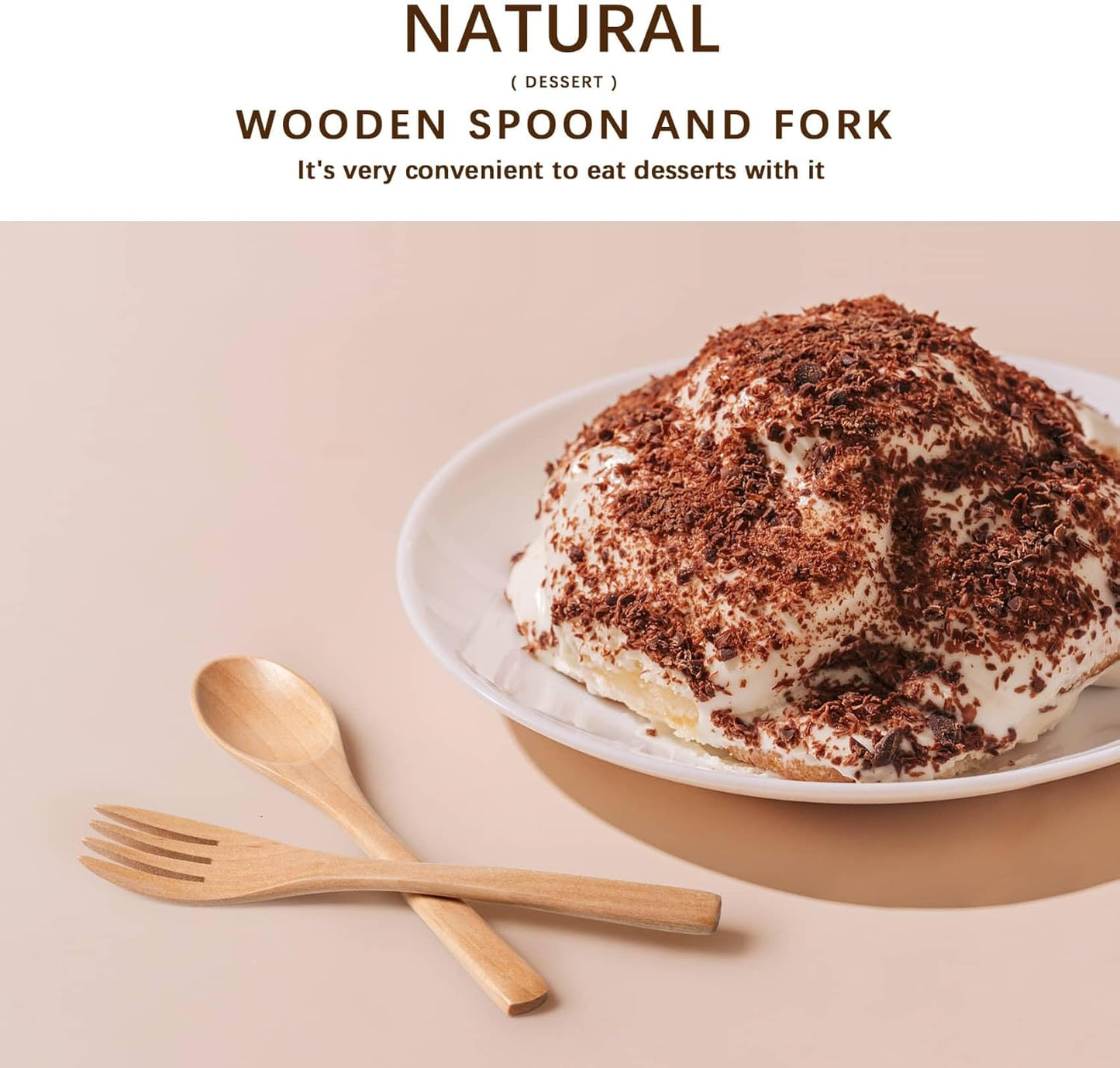 8pcs 6.3inch Schima Wooden Utensil Set Including Spoons and Forks, Reusable Handmade Natural Wooden Cutlery, Sustainable Responsible Wood Flatware Set for Stirring Eating&Camping