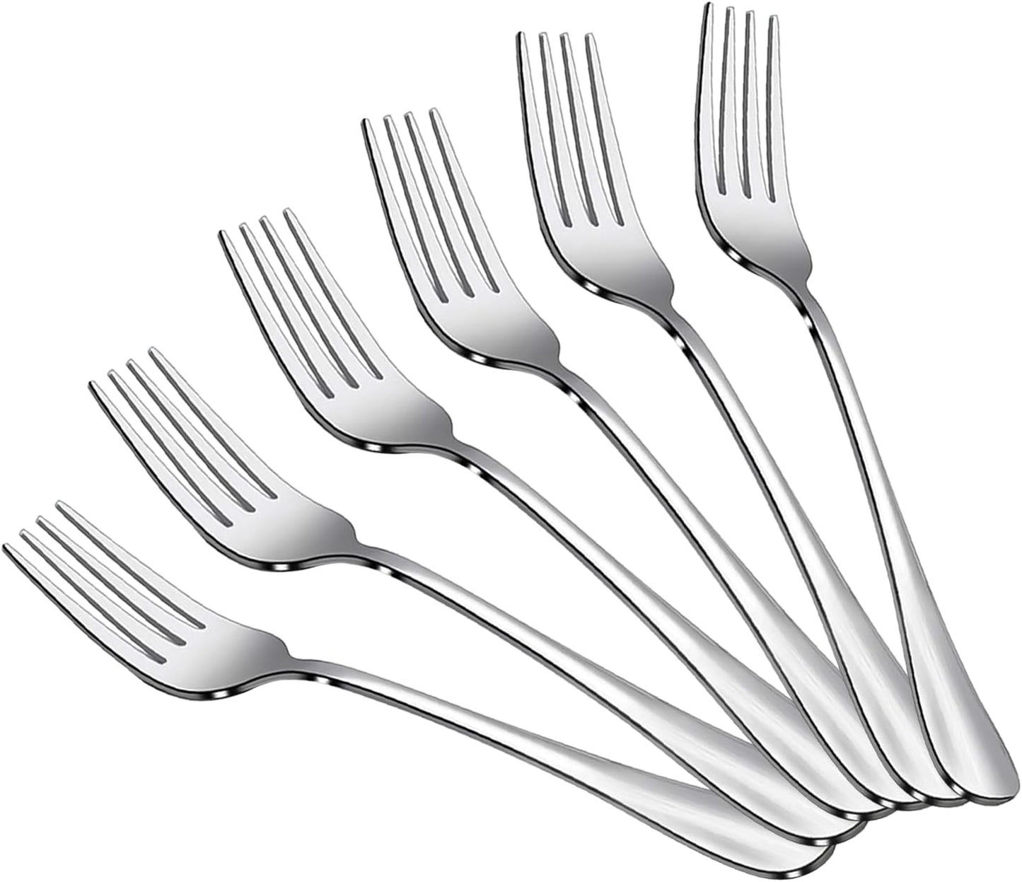 AEX 6X Stainless Steel Dinner Fork Set – Mirror Polished Forks Set of 6 for Casual and Formal Dining