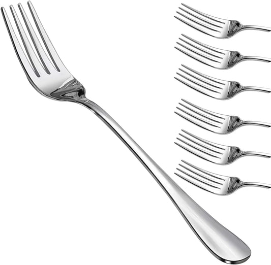 AEX 6X Stainless Steel Dinner Fork Set – Mirror Polished Forks Set of 6 for Casual and Formal Dining