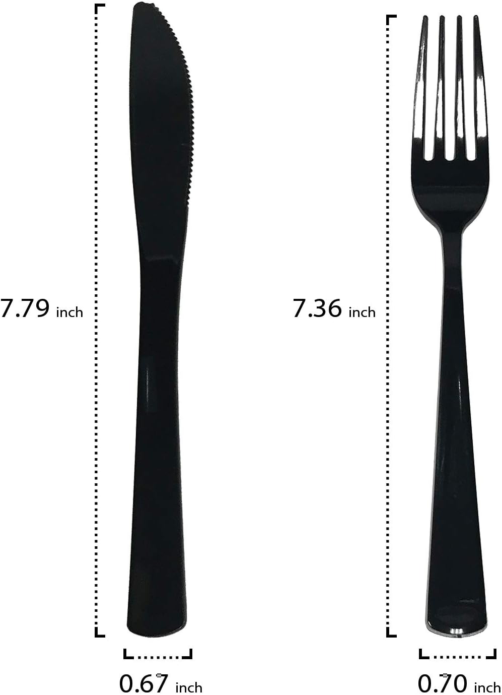 Party Essentials Party Supplies Wrapped Silverware Set Disposable, Pre Rolled Napkin and Cutlery, Forks/Knives Black