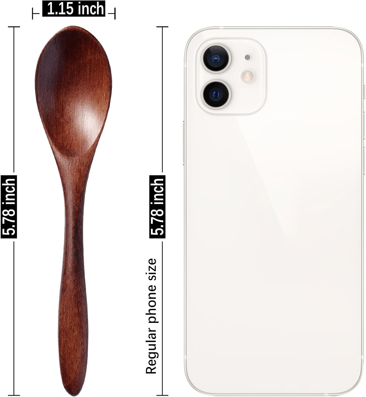 7 PCS Small Wooden Spoons, 5.8 Inch Honey Spoons for Tea, Hardwood Wooden Honey Teaspoon for Coffee, Little Tiny Wood Spoons, Bamboo Table Spoon for stirring, Wooden Spoons for Utensils Set