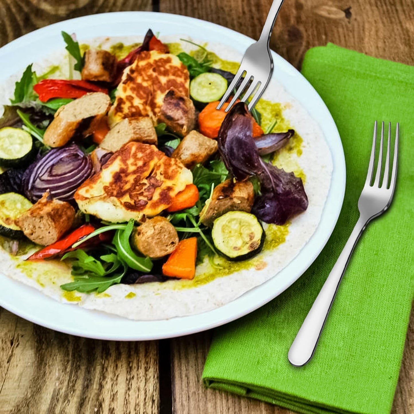 AEX 6X Stainless Steel Dinner Fork Set – Mirror Polished Forks Set of 6 for Casual and Formal Dining