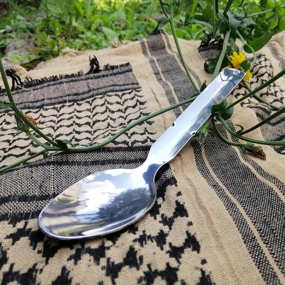 Compact 4 in 1 Utensil Set of Spoon Knife Fork and Bottle Can Opener Combo Military Camping Dinner