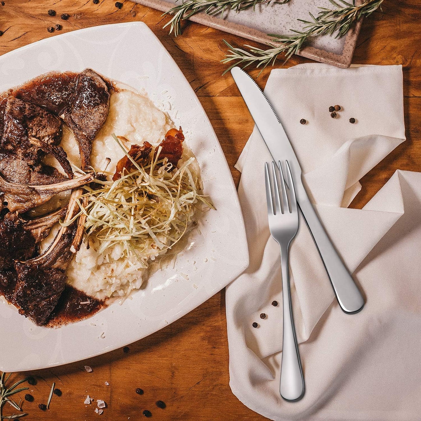 Dinner Forks Set, Food-Grade 18/8 Stainless Steel Forks Silverware, Mirror Polished, Dishwasher Safe - Set of 2, 8 Inches